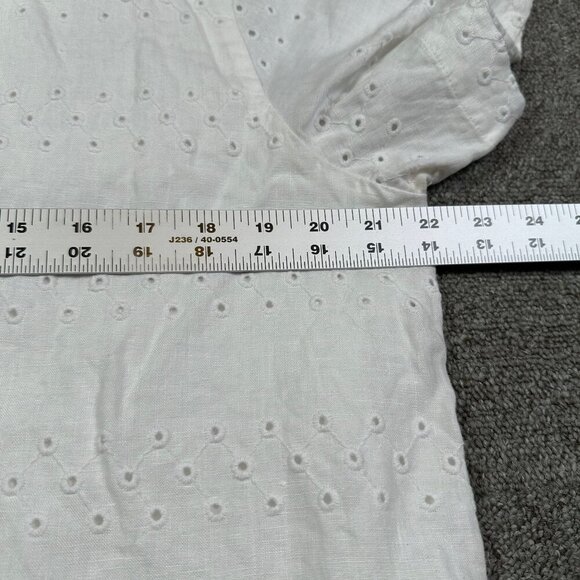 Everlane The Linen Eyelet Shirtdress Bright White Collared Women's Size Medium - Picture 5 of 8